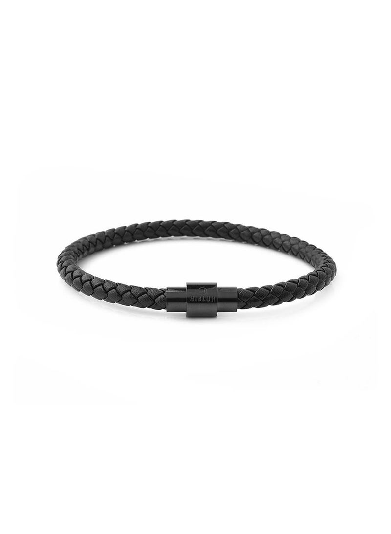 Riblor Vittorio Leather Bracelet Black And Shiny Black Clasp - Image 1